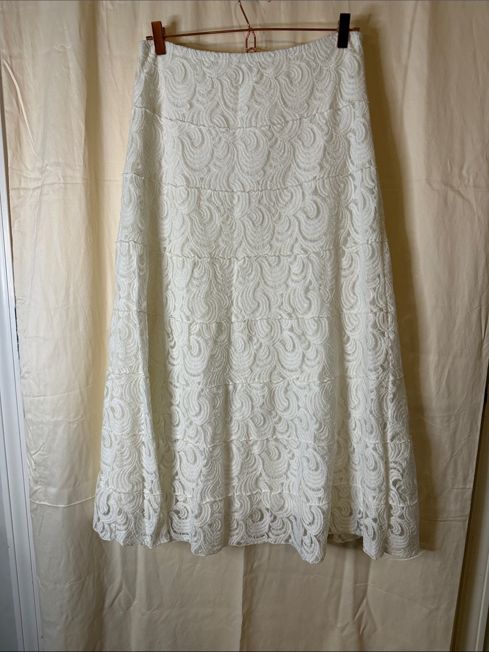 Sophie Max White Lace Maxi Skirt